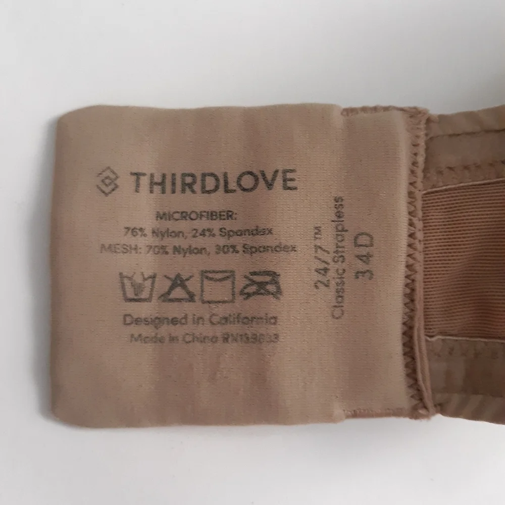 ThirdLove Classic Strapless Bra 34D